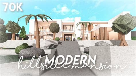 modern hillside mansion bloxburg build  story house design design  dream house