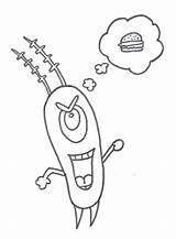 Plankton Colorir Esponja Hamburguer Sheldon Pensando Desenhos Cartoon Tudodesenhos Insertion Codes sketch template