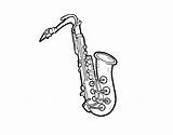 Saxophone Tenor Coloring Drawing Coloringcrew Getdrawings sketch template