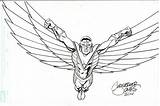 Falcon Avengers Coloring Heroe sketch template