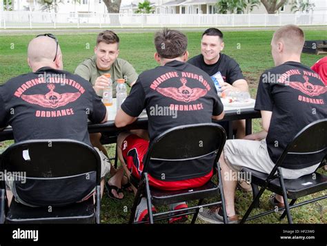 Aviation Ordnance Marines And Sailors From Various Units Enjoy A Picnic