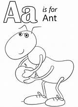 Ant Letter Coloring Printable Pages Kids sketch template