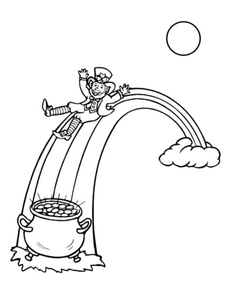 rainbow pot  gold coloring page  printable coloring pages  kids