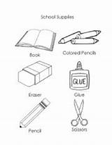 Supplies School Coloring Worksheets Pages Color Worksheet Vocabulary Kindergarten Classroom Objects Pencil Worksheeto sketch template