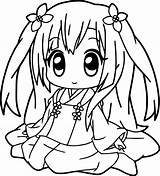 Coloring Pages Cute Anime Kids sketch template