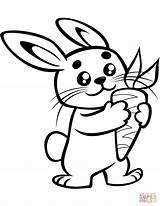Coloring Cute Bunny Baby Carrot Pages Printable Easter Drawing sketch template