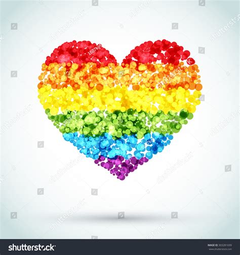 background rainbow heart bubbles gay vector stock vector