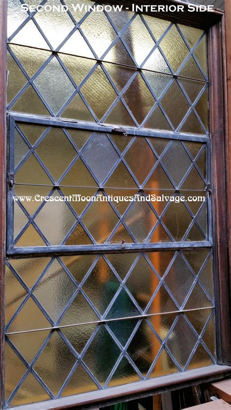 large stained glass  diamond shape leaded windows