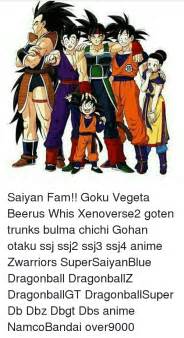 Saiyan Fam Goku Vegeta Beerus Whis Xenoverse2 Goten