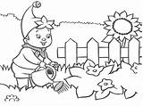 Coloring Watering Pages Plants Garden Patio Boy Flowers Color Getcolorings sketch template