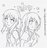 Bff Anime Friends Pages Colouring Drawing Coloring Friend Drawings Pngkey Sketch Template sketch template
