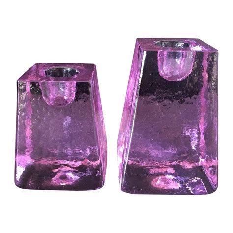 Purple Ice Cube Candle Holders A Pair Chairish
