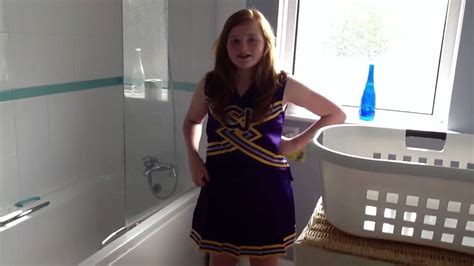 Cheerleader Girl In My Bathroom Youtube