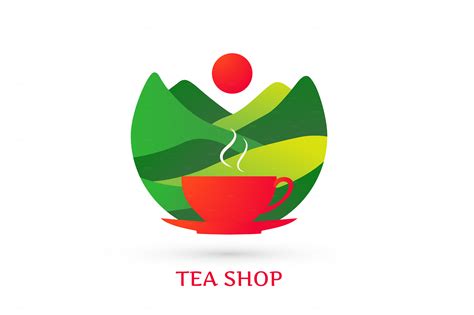 tea shop logo logo templates  creative market