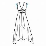 Dress Draw Drawing Easy Step Line sketch template