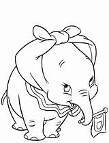 Dumbo Coloring Pages Printable Kids Disney Tied Ears Bow sketch template