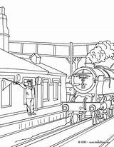 Coloring Train Station Old Departure Color Railway Pages Whistling Agent Trains Drawings sketch template