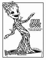 Groot Coloring Pages Baby Galaxy Guardians Drawing Draw Too Printable Getdrawings Am Getcolorings Trend sketch template