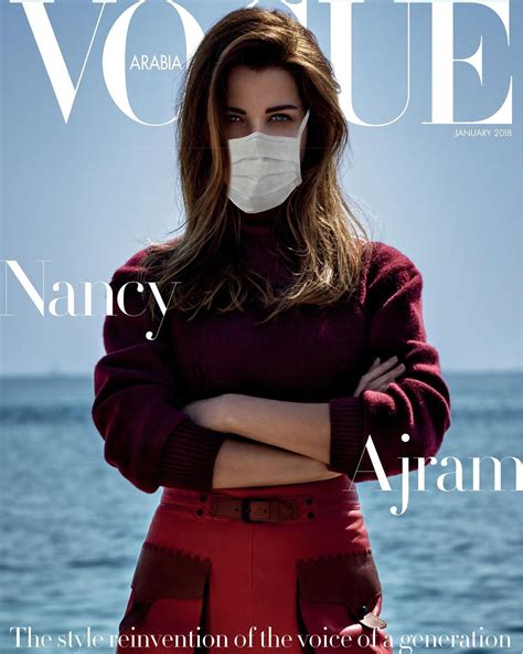 نانسي عجرم بإطلالة هادئة وبالكمامة على غلاف مجلة صورة