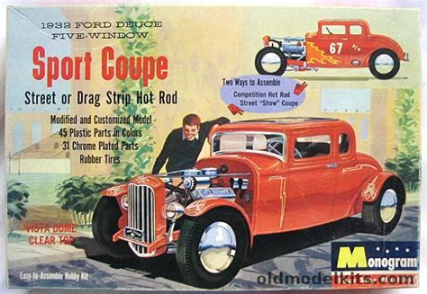 Monogram 1 24 1932 Ford Deuce Five Window Sport Coupe Street Or Drag