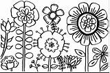 Spring Flowers Clipart Coloring Pages Printable Kids sketch template