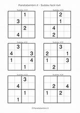 Sudoku Facili Pianetabambini Stampare 4x4 Schemi Matematica Matematici sketch template