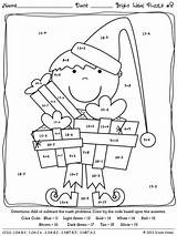 Christmas Coloring Pages Math Worksheets Color Activities Number Code Maths Multiplication Kids Kindergarten Codes Printable Puzzles Basic Holidays Addition Subtraction sketch template