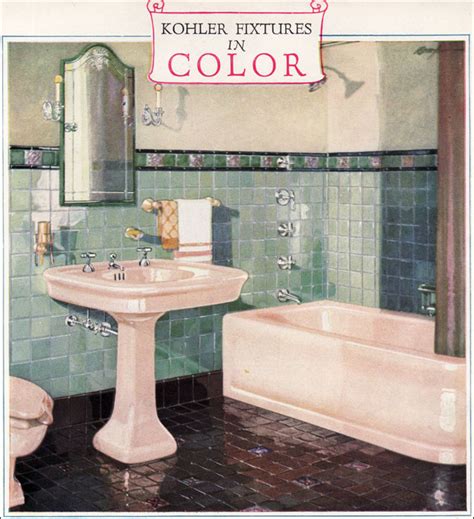 kohler bathroom plumbing fixtures ivory green mahogany pink scheme