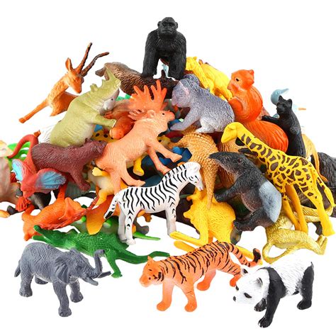 animals figure piece mini jungle animals toys setvalefortoy realistic wild vinyl plastic