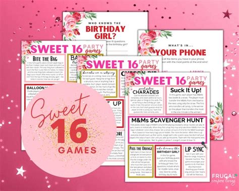 sweet  party games printable fun  birthday games   party