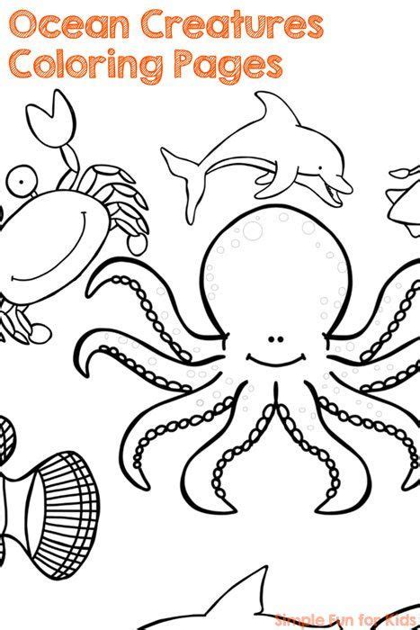 ocean creatures coloring pages simple fun  kids coloring pages