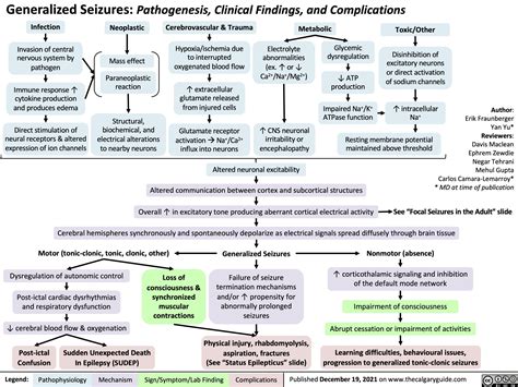 generalized seizures pathogenesis clinical findings  complications