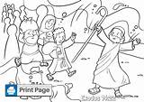 Moses Sea Coloring Red Parting Pages Parts Exodus Niv Through Israelites sketch template