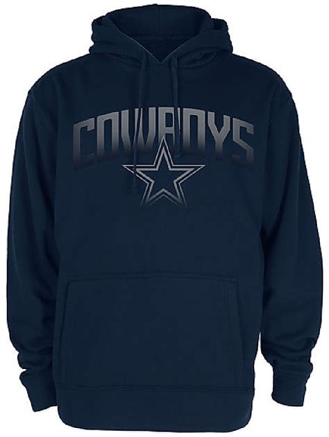 dallas cowboys mens blue rescender solid synthetic poly hoodie