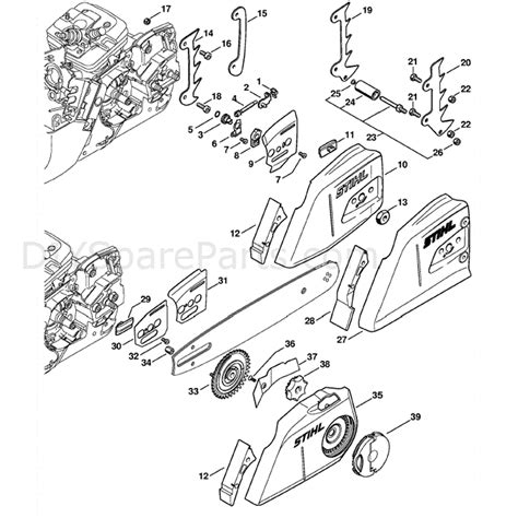 stihl ms  chainsaw ms parts diagram chain tensioner