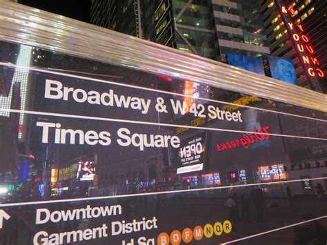 Broadway W 42nd Street Times Square Street Map Sign
