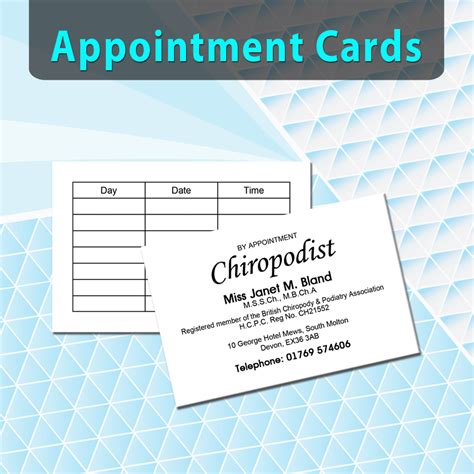printable appointment cards