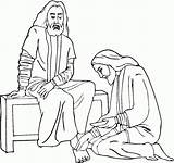 Disciples Washes Judas Kolorowanki Wielki Dibujosa Lavando Betraying Serving Coloringhome Rysunki sketch template