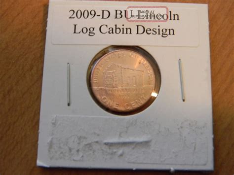 bu lincoln log cabin penny red cent design   coin