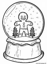 Coloring Globe Snow Christmas Gingerbread Man Pages Drawing Printable Colouring Print Color Men Cute Printcolorfun Sheets Globes Kids Books Getdrawings sketch template