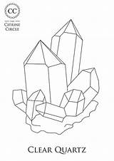 Colouring Crystal Pages Book Quartz sketch template