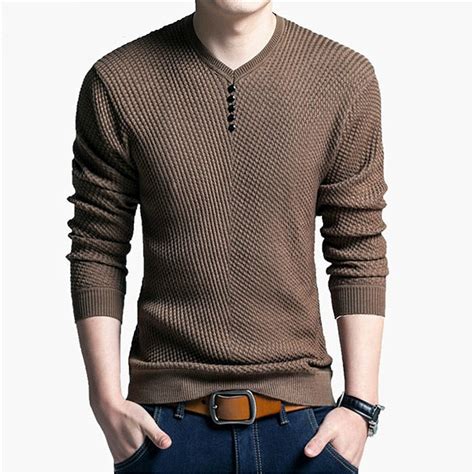 solid color pullover men  neck sweater men long sleeve shirt mens sweaters wool casual dress