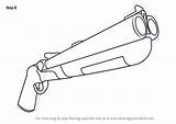 Shotgun Fortnite Barrel Double Draw Step Drawing Tutorials Drawingtutorials101 sketch template
