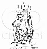Clipart Outline Soaked Wet Businessman Royalty Soaking Toonaday Illustration Vector Rf Illustrations Ron Leishman Clipartof sketch template