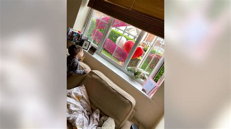 heartwarming moment mom surprises daughter in isolation for her