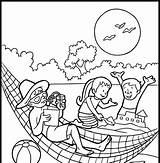 Summer Vacation Family Coloring Pages Beach Drawing Disney Getdrawings sketch template