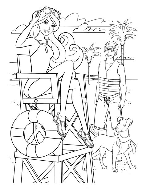 barbie  cartoons printable coloring pages