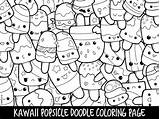 Coloring Popsicle Printable Cute Kawaii Doodle Pages Color Kids Adults Print Colouring Etsy Colorings Animals Animal Getdrawings Getcolorings sketch template