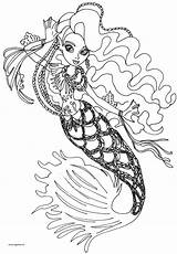 Sirena Colorat Monster Cu Fusion Freaky sketch template