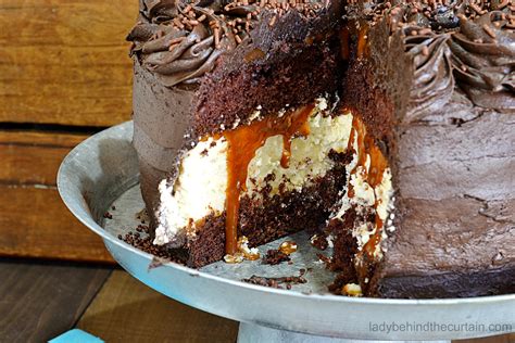 Devil S Food Cake With A Cheesecake Center